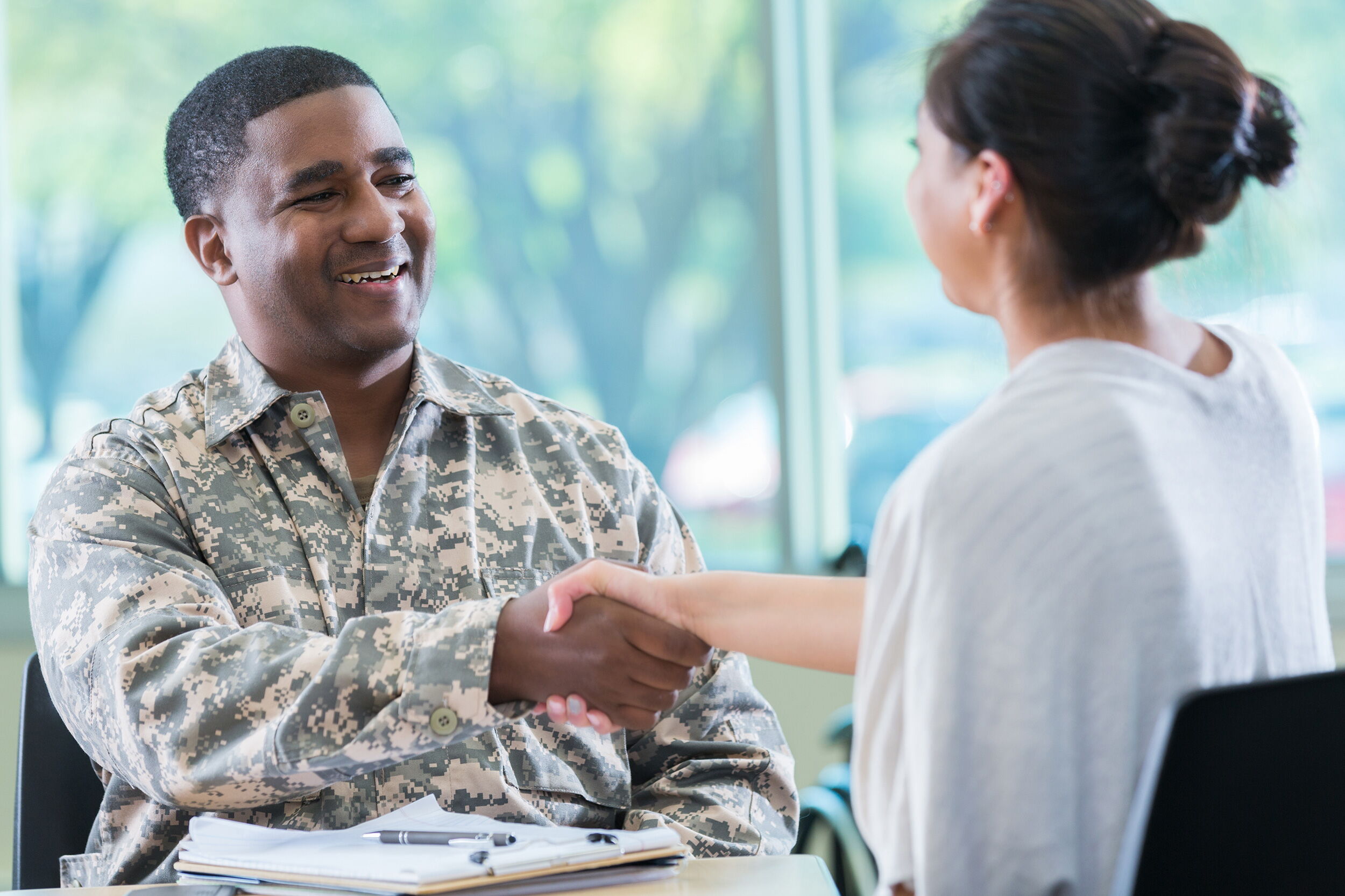 Veteran Meeting With a Career Counselor