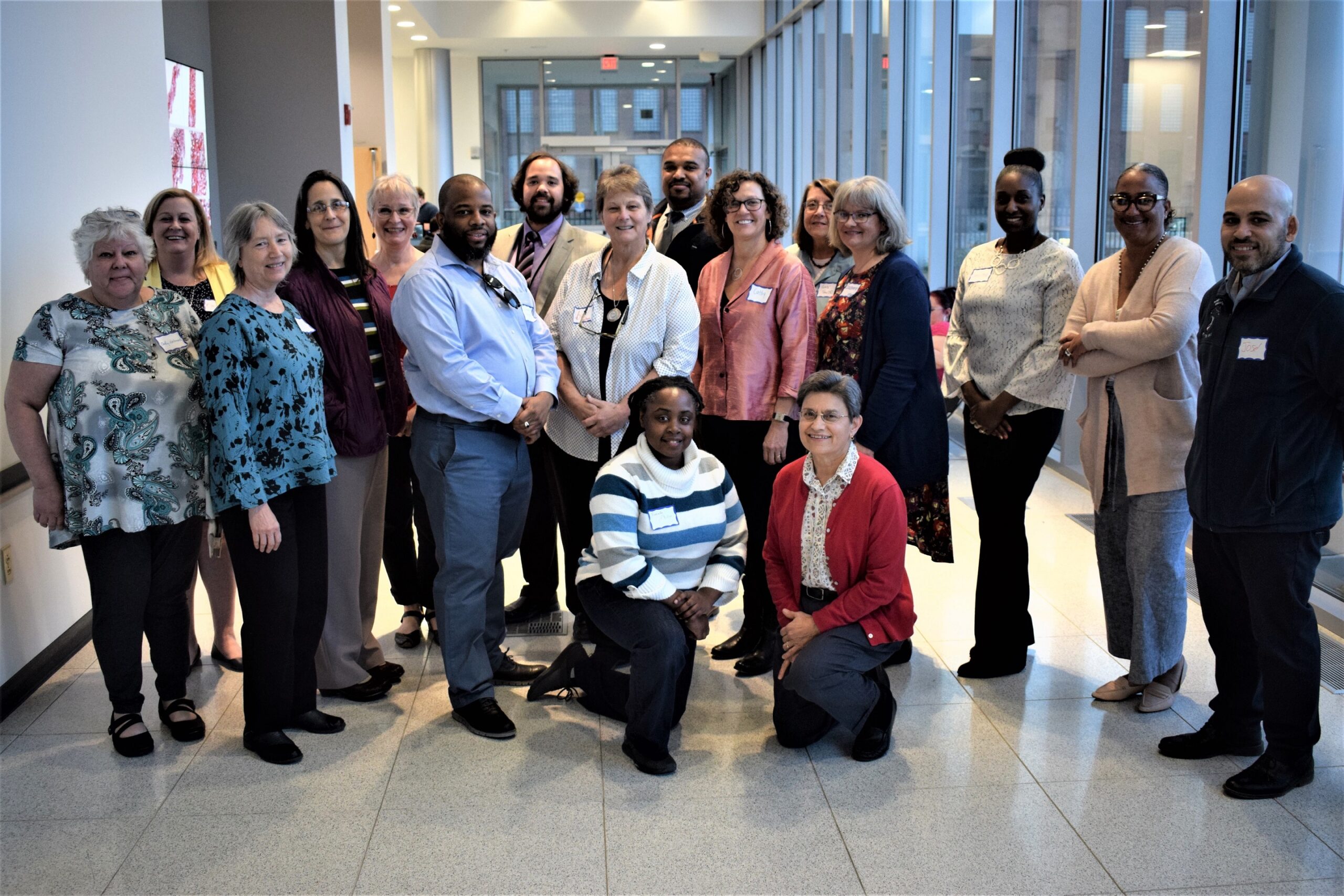 Career Centeri Driector Teri Anderson with Paradigm Shift Participants June 2019 with Five College, Inc.'s Paradigm Shift Participants